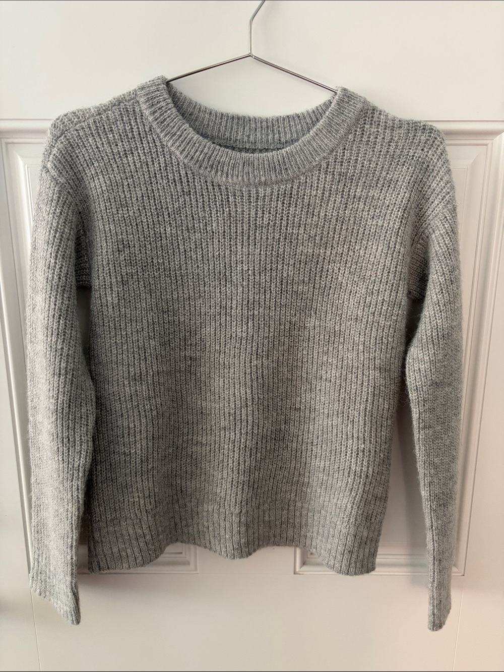 SO Gray Ribbed Crewneck Sweater